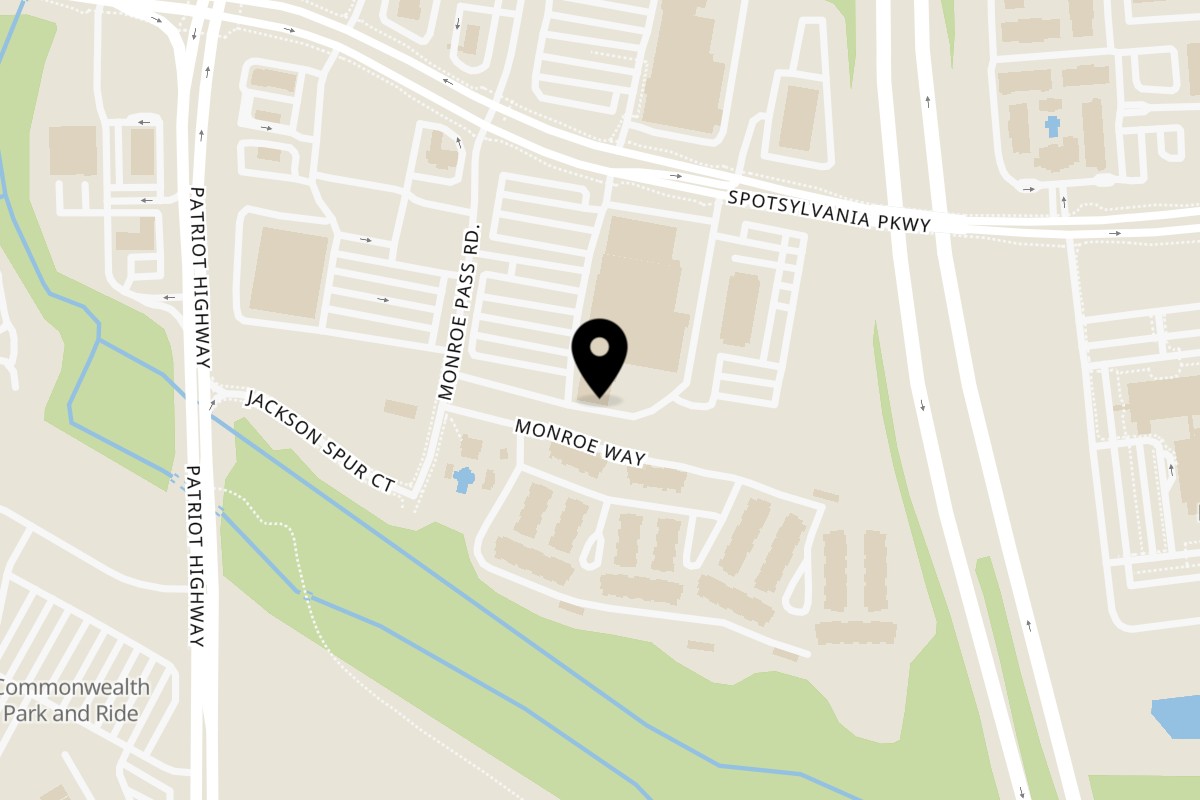 Map showing the location of Hope Heroes Southern Kitchen on 9677 Patriot Hwy in Fredericksburg
